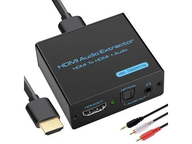 Alt view image 8 of 14 - HDMI Audio Extractor 4K HDMI to Optical 3.5mm AUX Audio Adapter Splitter Converter Support HDCP Digital DTS 5.1 PCM