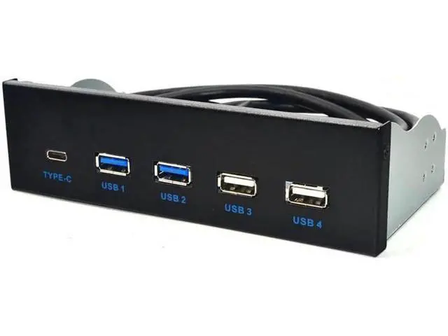 Alt view image 6 of 10 - 5.25 Inch USB 3.1 GEN2 Front Panel USB Hub 2 Ports USB 3.0 + 2 Ports USB2.0 + 1 Port TYPE-C with TYPE-E Connector for Desktop PC