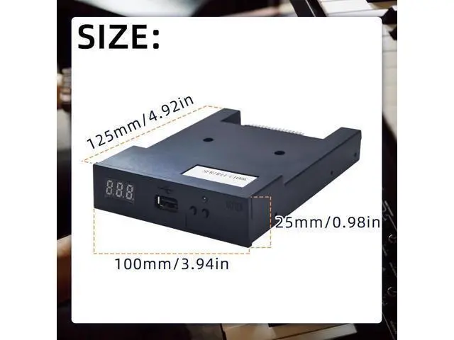 Alt view image 7 of 10 - USB Floppy Drive Emulator, SFR1M44-U100K 3.5 Inch 1.44MB SSD Simulation Floppy Disk Drive Emulator Plug, Flash Disk Floppy Drive Emulator and CD Screws for Musical Keyboad(Black)