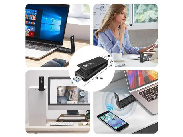 Alt view image 12 of 14 - AX5400 802.11AX WiFi 6E USB 3.0 WiFi Adapter - for PC Laptop Tri Band 6GHz/5GHz/2.4GHz, WPA3, Wireless USB WiFi Dongle Network Adapter,Only Compatible with Windows 11/10, Driver free (Black)