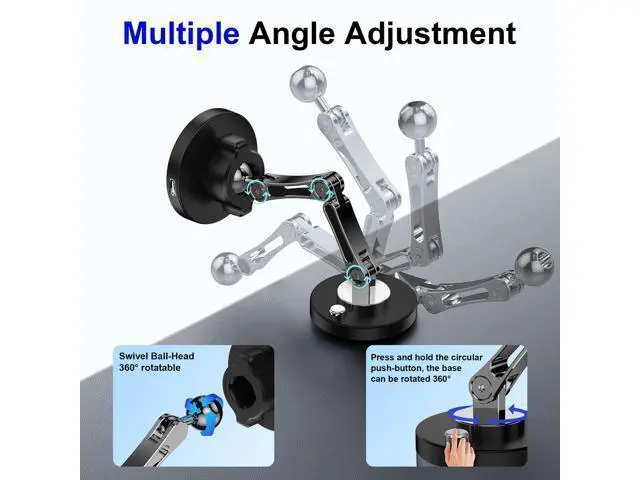Alt view image 10 of 10 - 15W Magnetic Car Mounted Folding Mobile Phone Holder for Wireless Charger Car Dashboard Cell Phones Stand