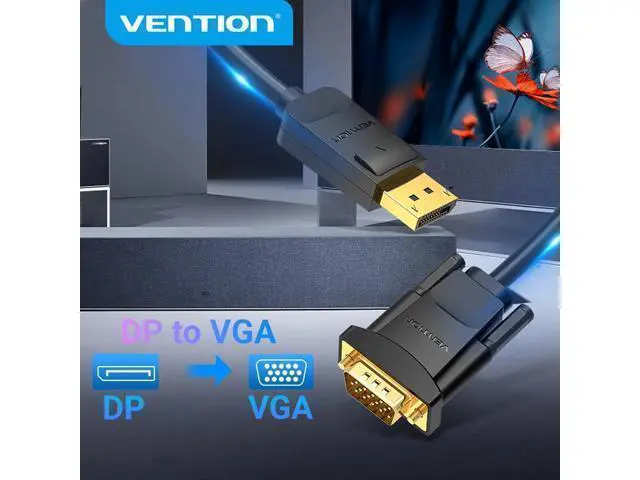 Alt view image 6 of 10 - Displayport to VGA Cable 1080P DP to VGA Converter Male to Male for Laptop Projector Monitor Display Port to VGA Adapter