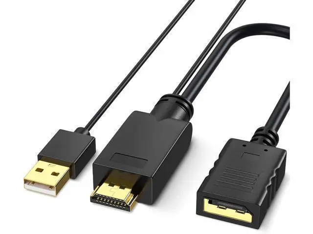Alt view image 8 of 14 - 4K HDMI to DP Adapter HDMI to DisplayPort Adapter Cable 4K@60HZ Male to Female for Source Device to DP Display