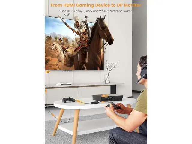 Alt view image 10 of 14 - 4K HDMI to DP Adapter HDMI to DisplayPort Adapter Cable 4K@60HZ Male to Female for Source Device to DP Display