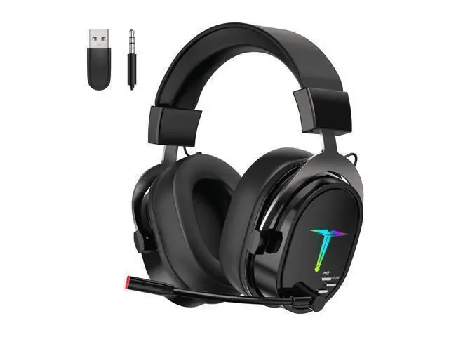 Alt view image 8 of 14 - Wireless Gaming Headset for PC/PS4/PS5/ Nintendo Switch, Over Ear 2.4G/Bluetooth Gaming Headphones with Noise-Canceling Microphone, 7.1 Surround Sound, 3.5mm Wired Mode for Xbox Series, Black