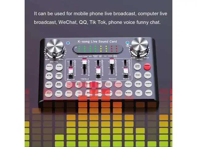 Alt view image 2 of 5 - 18 Sound Effects Dual DSP bluetooth Live Sound Card Webcast Headset Mic Voice Control for iOS Android Phone Computer