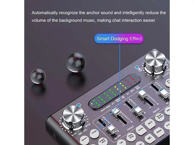 Alt view image 4 of 5 - 18 Sound Effects Dual DSP bluetooth Live Sound Card Webcast Headset Mic Voice Control for iOS Android Phone Computer