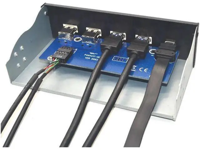 Alt view image 9 of 10 - 5.25 Inch USB 3.1 GEN2 Front Panel USB Hub 2 Ports USB 3.0 + 2 Ports USB2.0 + 1 Port TYPE-C with TYPE-E Connector for Desktop PC