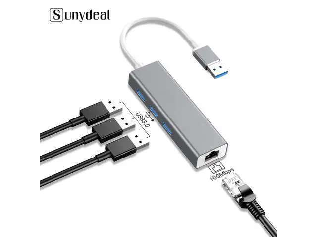Alt view image 6 of 10 - 4 in 1 Multi USB Hub 3 0 For Laptop PC Computer Accessories Adaptador USB Port Splitter To RJ45 USB 3.0 Hub Adapter Charger