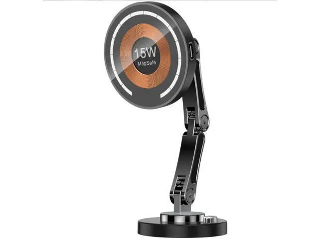 Alt view image 8 of 10 - 15W Magnetic Car Mounted Folding Mobile Phone Holder for Wireless Charger Car Dashboard Cell Phones Stand
