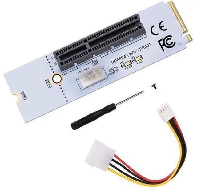 Alt view image 8 of 12 - BGNing NGFF M2 to PCI-e 4X 1X Slot Riser Card M Key M.2 2260 2280 SSD Port to PCIE Adapter Converter Multiplier for BTC Miner Mining