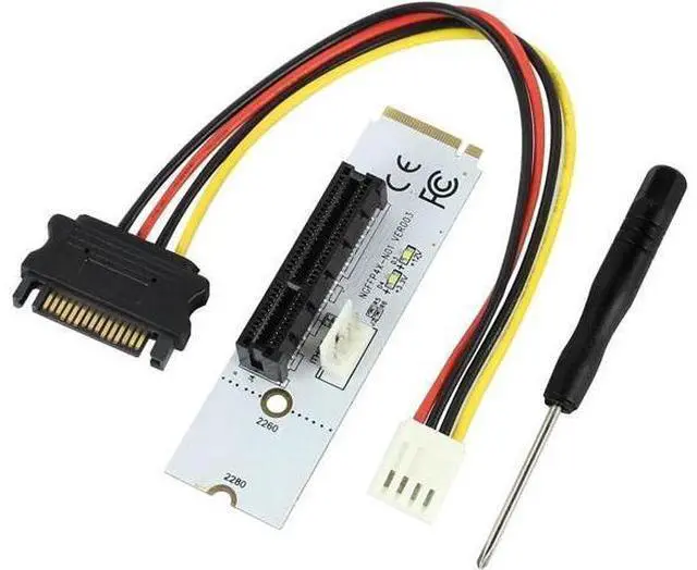 Alt view image 7 of 12 - BGNing NGFF M2 to PCI-e 4X 1X Slot Riser Card M Key M.2 2260 2280 SSD Port to PCIE Adapter Converter Multiplier for BTC Miner Mining