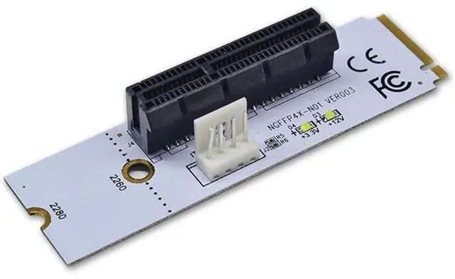 Alt view image 9 of 12 - BGNing NGFF M2 to PCI-e 4X 1X Slot Riser Card M Key M.2 2260 2280 SSD Port to PCIE Adapter Converter Multiplier for BTC Miner Mining