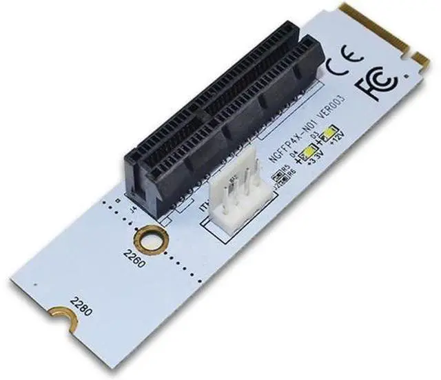 Alt view image 12 of 12 - BGNing NGFF M2 to PCI-e 4X 1X Slot Riser Card M Key M.2 2260 2280 SSD Port to PCIE Adapter Converter Multiplier for BTC Miner Mining