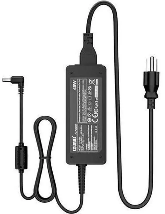 Alt view image 14 of 14 - 45W AC Adapter for Laptop Chanrger 19V 2.37A 3.0x1.1mm Compatible with Chromebook Aspire Swift 1/3 /5 Series Replacement Power Supply Cord