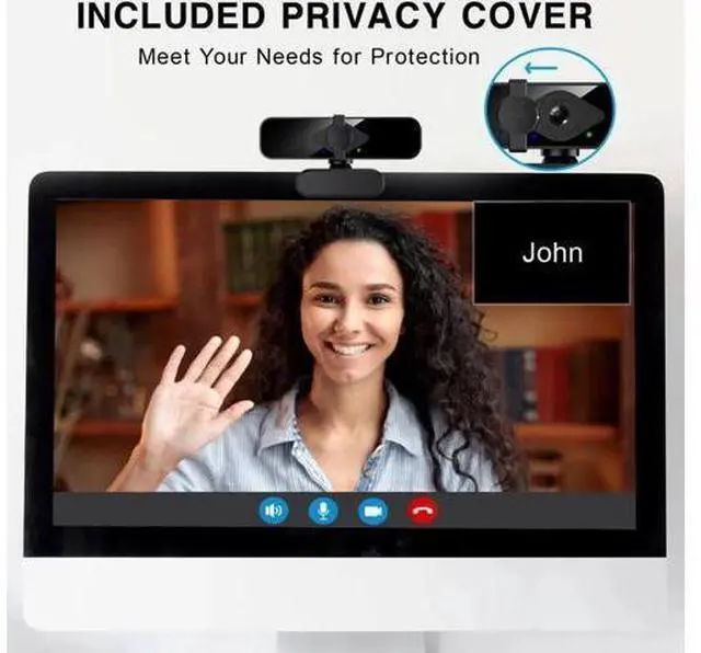 Alt view image 11 of 12 - 2K Webcam for PC, 85° View USB Computer Camera, with Noise Canceling Microphone & Privacy Cover, HD Web Camera for Desktop Laptop Monitor Mac Streaming, Gaming & Video Calling Webcam
