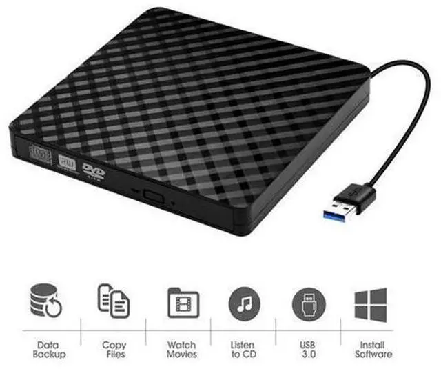 Alt view image 8 of 12 - Ultra-Thin USB3.0 DVD RW Optical Disc Drive Burner Portable CD Reader Player for Laptop or Desktop PC