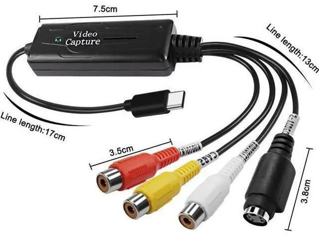 Alt view image 10 of 14 - RCA AV to USB C Converter - 1 Channel AV NTSC PAL Video S Video/Composite to USB Converter for Mobile Phone/PC