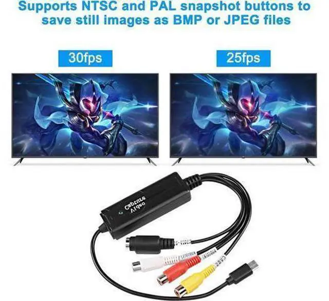 Alt view image 11 of 14 - RCA AV to USB C Converter - 1 Channel AV NTSC PAL Video S Video/Composite to USB Converter for Mobile Phone/PC