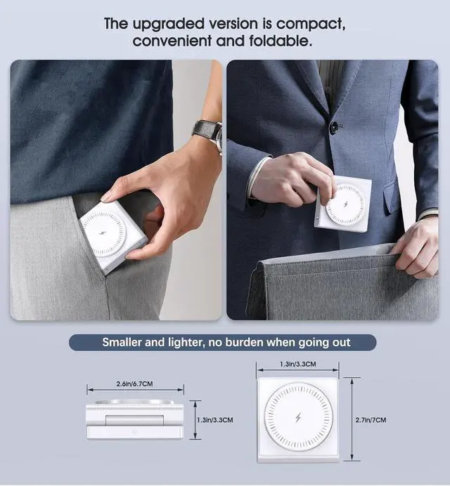Alt view image 10 of 14 - 3 in 1 Wireless Charging Station for Multple Devices - Foldable Magnetic Wireless Charger Dock -Travel 18W Charging Pad for iPhone 17 16 15 14 13 12 Pro/Pro Max/Plus/Watch & Airpods All Series