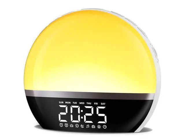 Alt view image 6 of 10 - SoundLegend FM Radio Sunrise Alarm Clock Sound Machine Wake-Up Light Sunrise Sunset Simulation Adjustable Volume Brightness Sleep Aid 13 Colors 23 Sounds 28 Tunes Snooze Dual Alarm 4 Timers
