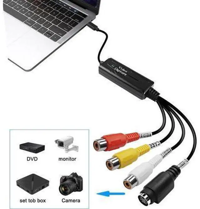 Alt view image 13 of 14 - RCA AV to USB C Converter - 1 Channel AV NTSC PAL Video S Video/Composite to USB Converter for Mobile Phone/PC