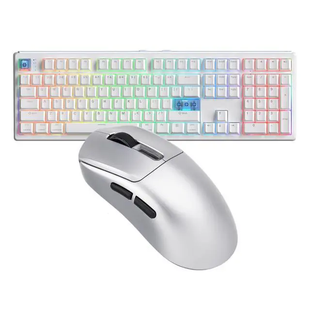 Alt view image 8 of 14 - HE108 Wireless Gaming Keyboard+NEX Pro Wireless Gaming Mouse with RGB Charging Dock