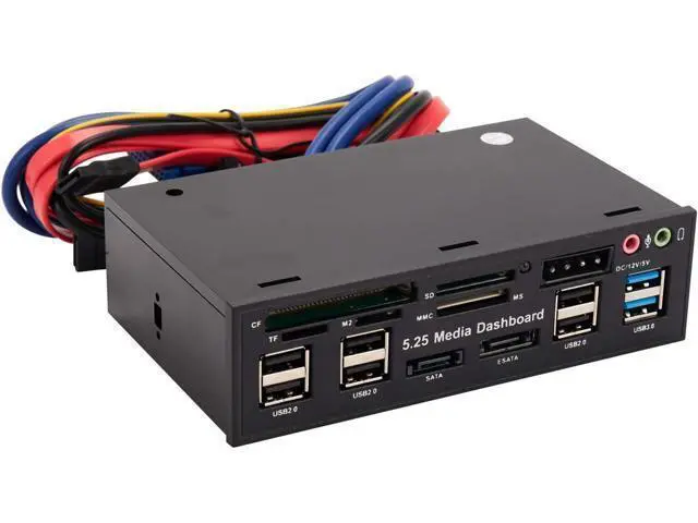 Alt view image 4 of 7 - 5.25 Inch USB 3.0 Front Panel Pc USB 3.0/2.0 Hub E-Sata Sata Audio Multi Card Reader for Computer Case Optical Drives Bay/2415