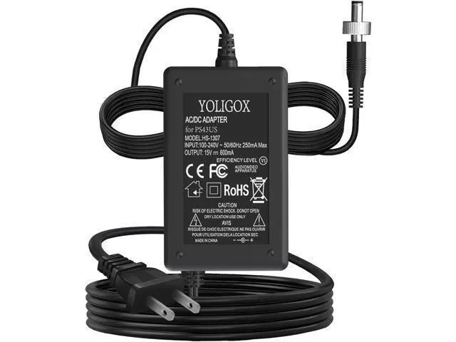 Alt view image 8 of 14 - 15V AC Adapter Compatible with Shure PS43US in-Line Power Cord for GLX4 and ULX4 Wireless Receivers.