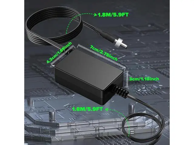 Alt view image 14 of 14 - 15V AC Adapter Compatible with Shure PS43US in-Line Power Cord for GLX4 and ULX4 Wireless Receivers.