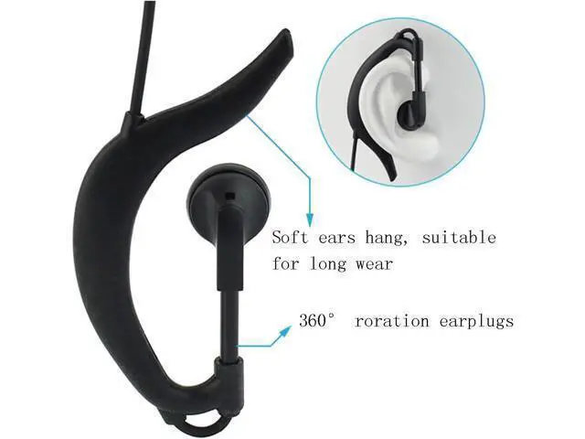 Alt view image 11 of 14 - Retevis Walkie Talkie Earpiece with Mic G Shape 2 Pin Adjustable Volume Headset Compatible with Retevis H-777 RT22 RT21 Baofeng UV-5R 888S 2 Way Radio(10 Pack)