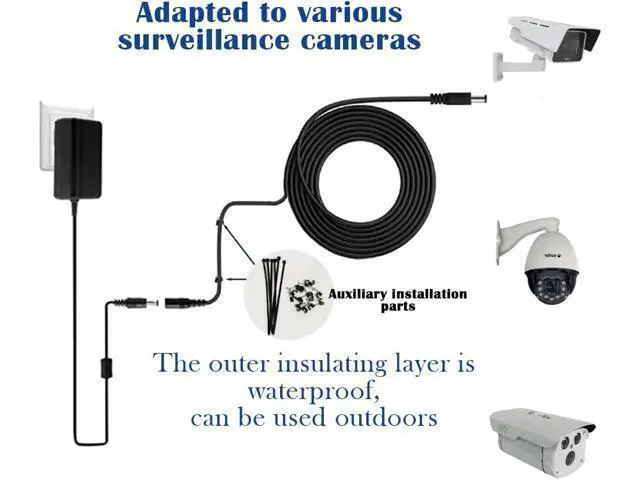Alt view image 11 of 12 - 4PCS 33FT(10m) 12V DC Power Extension Cable with Power Jack Adapter Connectors(2 x Male + 2 x Female) 5.5mm x 2.1mm DC Power Adapter Extension Cord and Cable Wire Ends Plug HE030-4