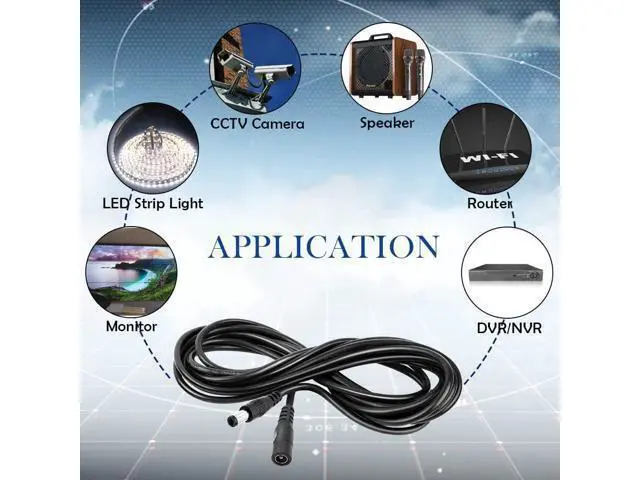 Alt view image 12 of 12 - 4PCS 33FT(10m) 12V DC Power Extension Cable with Power Jack Adapter Connectors(2 x Male + 2 x Female) 5.5mm x 2.1mm DC Power Adapter Extension Cord and Cable Wire Ends Plug HE030-4