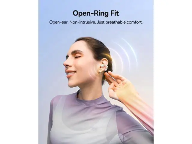 Alt view image 9 of 14 - Bass BC1 Open Ear Earbuds Clip-On Headphones, Open-Ring Comfort with Tri-Curve Snug Clip, Powerful Sound with SuperBass, 4-Mic Clear Calls, IP55 Waterproof, 38H Playtime, Lightweight