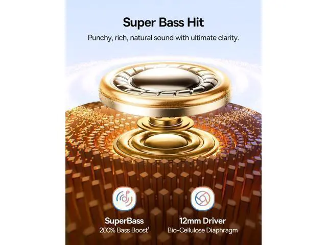 Alt view image 11 of 14 - Bass BC1 Open Ear Earbuds Clip-On Headphones, Open-Ring Comfort with Tri-Curve Snug Clip, Powerful Sound with SuperBass, 4-Mic Clear Calls, IP55 Waterproof, 38H Playtime, Lightweight