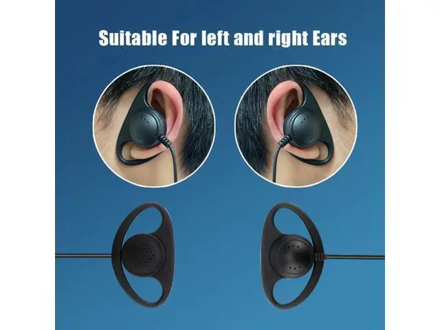 Alt view image 10 of 12 - Case of 10,Walkie Talkie Earpiece with Mic 2 Pin D-Type Headset for Walkie-Talkie Compatible with Baofeng UV-5R BF-888S H-777 RT22 RT27 RT-5R Kenwood 2 Way Radios(10 Pack)