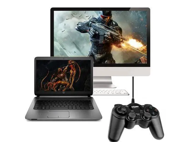 Alt view image 7 of 10 - Gamepad USB Game Controller Gaming Joypad Joystick Control for PC Computer Laptop Win7/8/10/XP/Vista Black Game Console