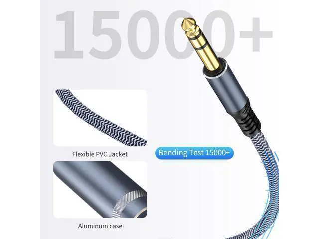 Alt view image 13 of 14 - 1/4 inch Extension Cable 10ft 1/4 Male to Female Stereo Headphone Guitar Cable