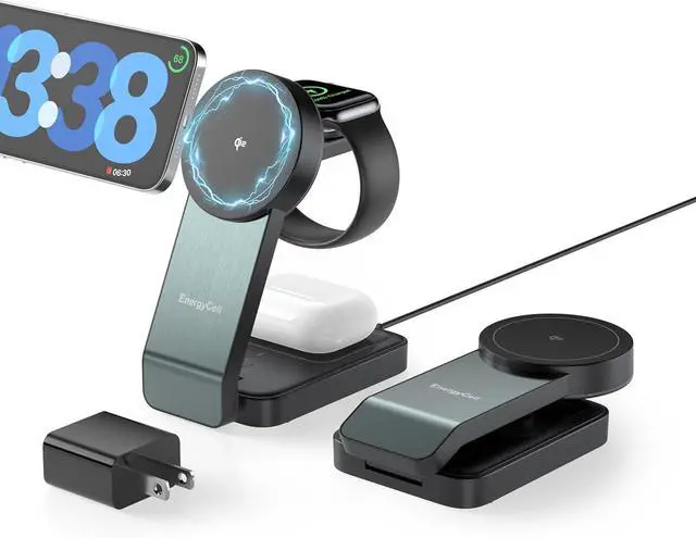 Alt view image 8 of 14 - 3-in-1 Wireless Charging Station for Devices Qi2 Certified 15W Charger Stand Magnetic Foldable Fast Charger for iPhone 16/15/15 Pro/14/13/12 Watch AirPods (30W USB-C Charger Included)