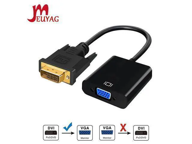 Alt view image 6 of 10 - DVI to VGA converter HD 1080P DVI 24+1 25-pin to VGA adapter cable for TV PC monitor DVI-D to VGA