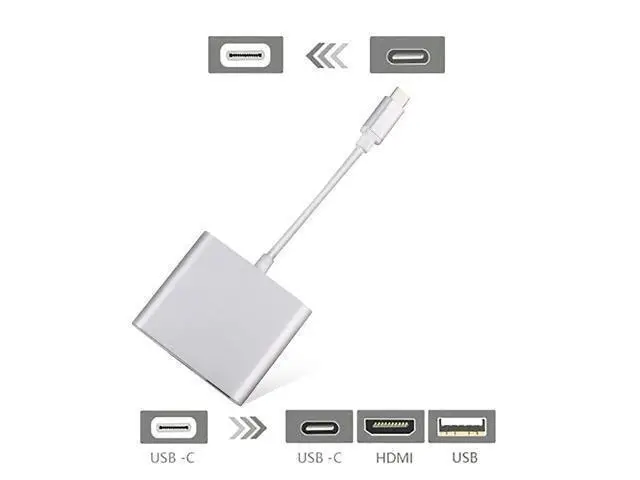 Alt view image 8 of 10 - C USB 3.1 to USB-C 4K USB 3.0 Adapter 3in1 Hub For Apple Macbook NEW usb3.1 Adapter Cable Dropshipping