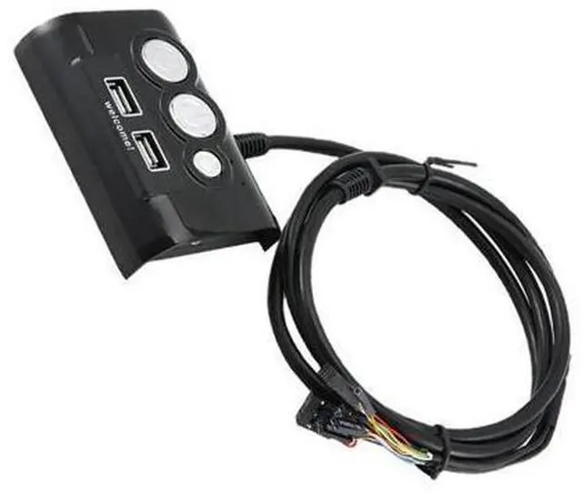 Alt view image 6 of 10 - Desktop PC Power Switch Supply on / off Reset Button Dual Switch with USB Ports and Audio to Office Internet Cafes