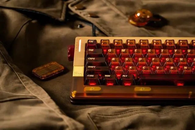 Alt view image 10 of 10 - Retro 63 RT HE Magnetic Wired Gaming Keyboard with Mechanical Feel, Metal and PEI with 8K Low Latency and Mode Switching RGB - Hazy Amber