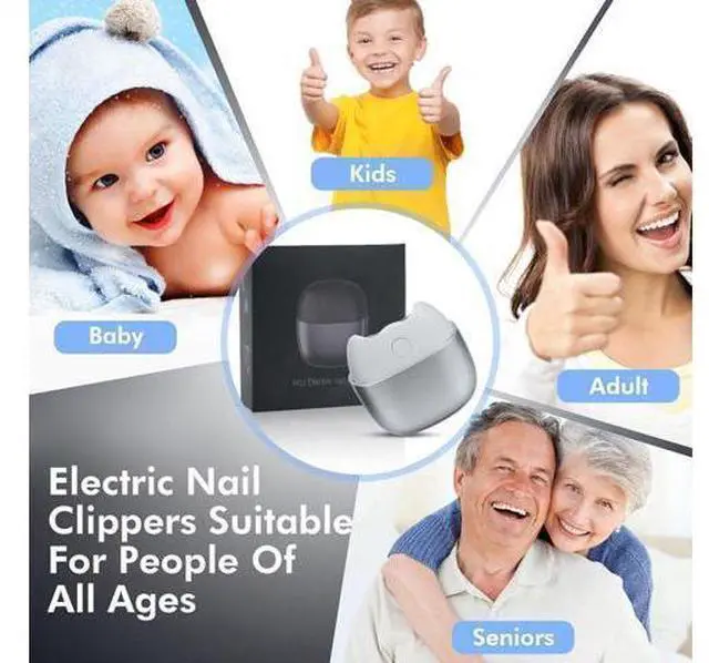 Alt view image 12 of 14 - Low Noise Type C Electric Nail Trimmer 2 in 1 Automatic Nail Cutter Clipper Rechargeable Grinder for Child Adult Fingernail Care Black