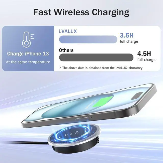 Alt view image 11 of 14 - Wireless Magnetic Charger Desk Mount 15W Fast Charger for iPhone 17 16 Pro Max 15 14 13 12 Series Magnet Qi Charging Pad/Station for AirPods Recessed Hidden Under Desktop Hole Save Nightstand Space