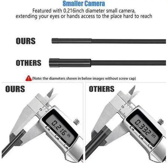 Alt view image 9 of 14 - Wireless Endoscope Camera Waterproof 2M Soft Cable 8mm Mini Lens Snake Pipe Inspection Cam for IOS iPhone Android Phone