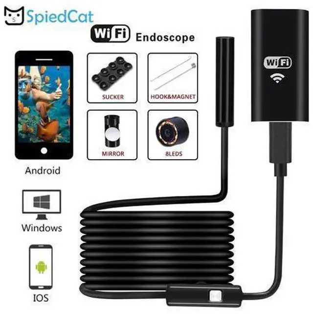 Alt view image 13 of 14 - Wireless Endoscope Camera Waterproof 2M Soft Cable 8mm Mini Lens Snake Pipe Inspection Cam for IOS iPhone Android Phone