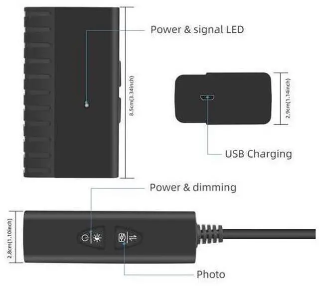 Alt view image 10 of 14 - Endoscope camera Android 5.5MM Micro USB Type-c USB 3-in-1 Computer Borescope Tube Waterproof USB Inspection Video Camera