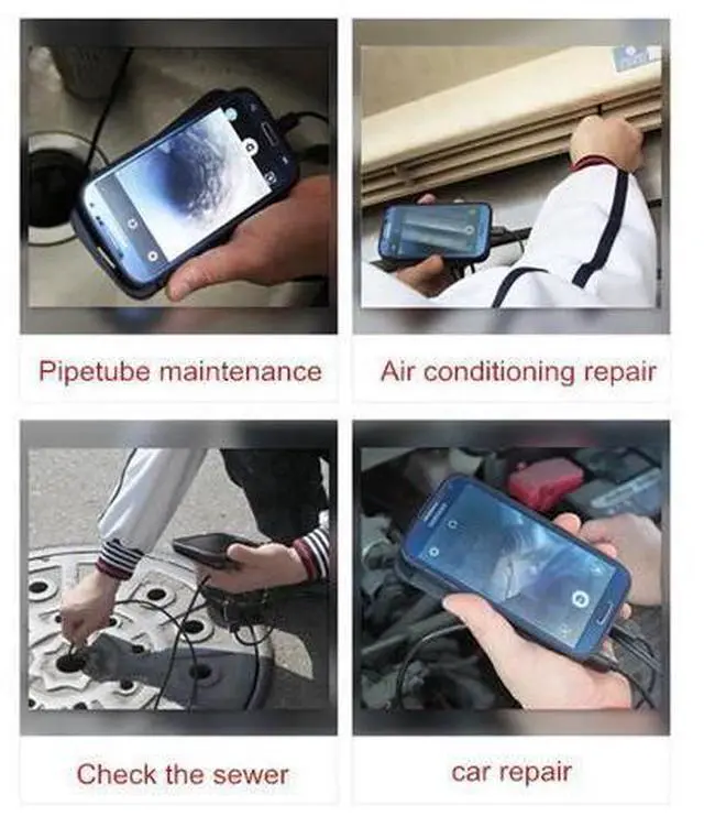 Alt view image 14 of 14 - Wireless Endoscope Camera Waterproof 2M Soft Cable 8mm Mini Lens Snake Pipe Inspection Cam for IOS iPhone Android Phone