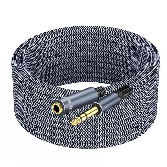 Alt view image 8 of 14 - 1/4 inch Extension Cable 10ft 1/4 Male to Female Stereo Headphone Guitar Cable